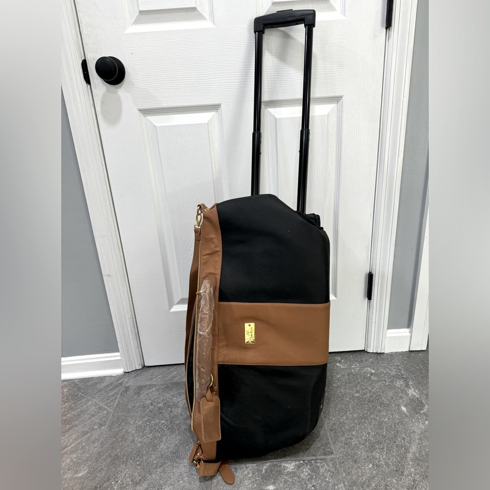 Joy Mangano Leather ‘Clothes It All’ wheeled duffle